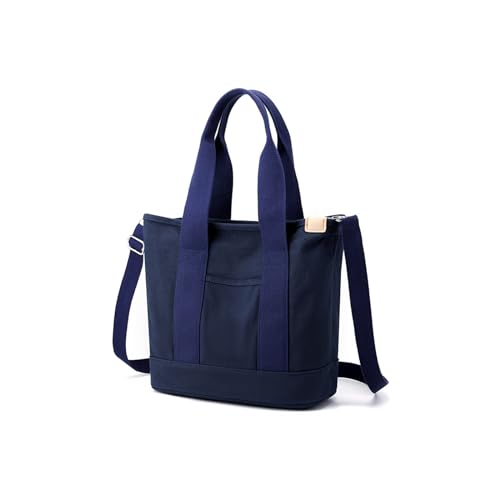 CORIOS Damen Canvas Umhängetasche Große Handtasche Casual Tragetasche Henkeltaschen mit Mehreren Taschen Leichtgewicht Schultertasche Multifunktionale Tote Beutel Dunkelblau von CORIOS