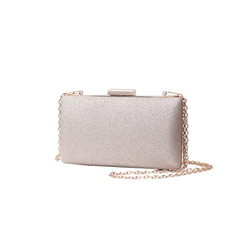 CORIOS Damen Clutch Abendtasche mit Pailletten Clutch Tasche mit Kette Glitter Handtasche Glänzend Schultertasche Modisch Portemonnaie Tasche für Hochzeit Cocktailparty Tanzparty Geburtstag Champagner von CORIOS