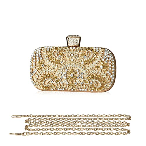 CORIOS Damen Clutch Diamant Strass Abendtasche Glitzer Handtasche Kleine Umhängetasche Abnehmbarer Kette Tasche Elegante Schultertasche für Hochzeit Party Abschlussball Gold CORIOS Damen Clutch Diamant Strass Abendtasche Glitzer Handtasche Kleine Umhängetasche Abnehmbarer Kette Tasche Elegante Schultertasche für Hochzeit Party Abschlussball Gold von CORIOS
