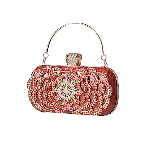CORIOS Damen Clutch Strass Abendtasche Glitzer Diamant Handtasche Abnehmbarer Kette Tasche Elegante Schultertasche Kleine Umhängetasche für Hochzeit Party Abschlussball Rot CORIOS Damen Clutch Strass Abendtasche Glitzer Diamant Handtasche Abnehmbarer Kette Tasche Elegante Schultertasche Kleine Umhängetasche für Hochzeit Party Abschlussball Rot von CORIOS