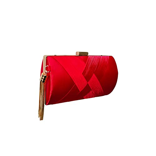CORIOS Damen Clutch Tasche Abendtasche Fransen Kettentasche Tasche Luxurious Klein Umhängetasche Elegante Schultertasche Hochzeit Wedding Prom Party Handtasch Rot CORIOS Damen Clutch Tasche Abendtasche Fransen Kettentasche Tasche Luxurious Klein Umhängetasche Elegante Schultertasche Hochzeit Wedding Prom Party Handtasch Rot von CORIOS