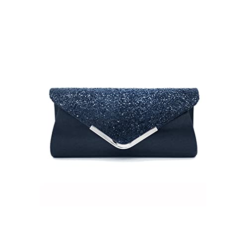 CORIOS Damen Clutch Tasche Envelope Abendtasche Pailletten Henkeltasche Glitzer Hochzeit Brautbörse Glänzend Umhängetasche Elegante Schultertasche für Hochzeit Abschlussball Bankett-Party Dunkelblau CORIOS Damen Clutch Tasche Envelope Abendtasche Pailletten Henkeltasche Glitzer Hochzeit Brautbörse Glänzend Umhängetasche Elegante Schultertasche für Hochzeit Abschlussball Bankett-Party Dunkelblau von CORIOS