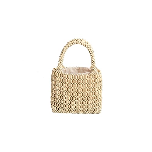 CORIOS Damen Gewebte Handtasche Openwork Tragetasche Holz Perlen Henkeltaschen Böhmische Tote Beutel Retro Eimer Taschen Sommer Strand Tasche Reise Urlaub Strand Gestrickte Tasche Weiß CORIOS Damen Gewebte Handtasche Openwork Tragetasche Holz Perlen Henkeltaschen Böhmische Tote Beutel Retro Eimer Taschen Sommer Strand Tasche Reise Urlaub Strand Gestrickte Tasche Weiß von CORIOS