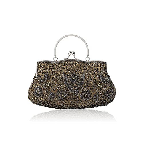 CORIOS Damen Handgemachte Perle Handtasche Floral Abendtasche Vintage Clutch Tasche Elegante Schultertasche Klein Tasche Kette Umhängetasche Hochzeit Bankett-Party Abschlussball Tasche Grün CORIOS Damen Handgemachte Perle Handtasche Floral Abendtasche Vintage Clutch Tasche Elegante Schultertasche Klein Tasche Kette Umhängetasche Hochzeit Bankett-Party Abschlussball Tasche Grün von CORIOS