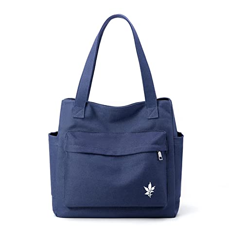 CORIOS Damen Handtasche Canvas Schultertasche Multifunktionale Henkeltaschen Casual Unterarmtasche Henkeltasche Tragetasche Tote Beutel für Arbeit Schule Shopper Reise Alltag Blau CORIOS Damen Handtasche Canvas Schultertasche Multifunktionale Henkeltaschen Casual Unterarmtasche Henkeltasche Tragetasche Tote Beutel für Arbeit Schule Shopper Reise Alltag Blau von CORIOS
