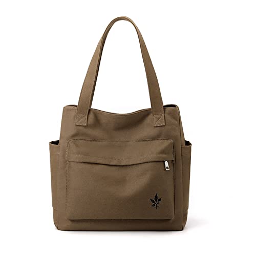 CORIOS Damen Handtasche Canvas Schultertasche Multifunktionale Henkeltaschen Casual Unterarmtasche Henkeltasche Tragetasche Tote Beutel für Arbeit Schule Shopper Reise Alltag Braun CORIOS Damen Handtasche Canvas Schultertasche Multifunktionale Henkeltaschen Casual Unterarmtasche Henkeltasche Tragetasche Tote Beutel für Arbeit Schule Shopper Reise Alltag Braun von CORIOS