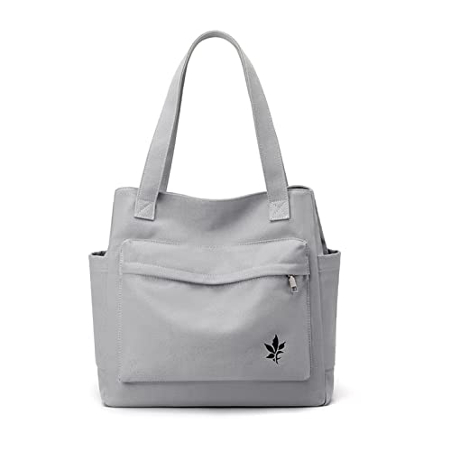 CORIOS Damen Handtasche Canvas Schultertasche Multifunktionale Henkeltaschen Casual Unterarmtasche Henkeltasche Tragetasche Tote Beutel für Arbeit Schule Shopper Reise Alltag Grau CORIOS Damen Handtasche Canvas Schultertasche Multifunktionale Henkeltaschen Casual Unterarmtasche Henkeltasche Tragetasche Tote Beutel für Arbeit Schule Shopper Reise Alltag Grau von CORIOS