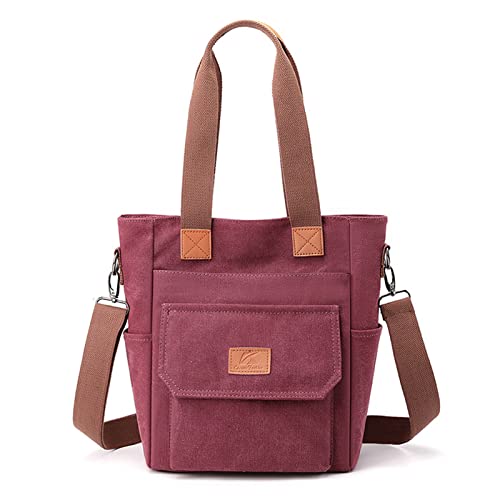 CORIOS Damen Handtasche Canvas Schultertasche Umhängetasche Casual Henkeltaschen Tote Beutel Groß Tragetasche Hobo Tasche für Arbeit Schule Shopper Reise Alltag Violett von CORIOS