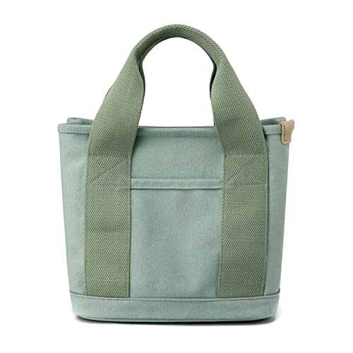 CORIOS Damen Handtasche Canvas Tragetasche Casual Henkeltasche Tote Beutel Multifunktionale Henkeltaschen für Schule Arbeit Reise Shopper Alltag Grün von CORIOS