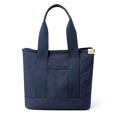 CORIOS Damen Henkeltaschen Canvas Tragetasche Große Kapazität Handtasche Multifunktionale Schultertasche Casual Tote Beutel Henkeltasche für Arbeit Schule Reise Shopper Dunkelblau von CORIOS