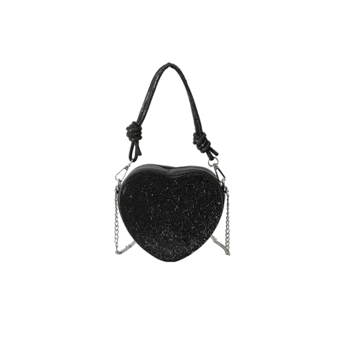 CORIOS Damen Herzform Abendtasche Strass Clutch Tasche Abnehmbarer Kette Handtasche Glitzer Schultertasche Elegant Umhängetasche Klein Tasche für Abendparty Hochzeit Schwarz CORIOS Damen Herzform Abendtasche Strass Clutch Tasche Abnehmbarer Kette Handtasche Glitzer Schultertasche Elegant Umhängetasche Klein Tasche für Abendparty Hochzeit Schwarz von CORIOS