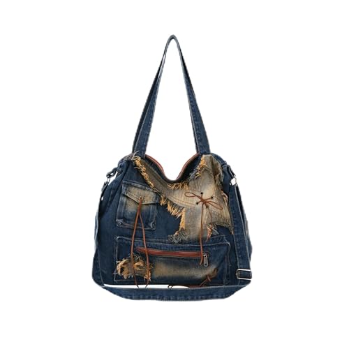 CORIOS Damen Jeans Umhängetasche Große Handtasche Leichtgewicht Schultertasche Casual Tragetasche Retro Henkeltaschen Multifunktionale Tote Beutel für Shopper Reise Arbeit Alltag Blau CORIOS Damen Jeans Umhängetasche Große Handtasche Leichtgewicht Schultertasche Casual Tragetasche Retro Henkeltaschen Multifunktionale Tote Beutel für Shopper Reise Arbeit Alltag Blau von CORIOS
