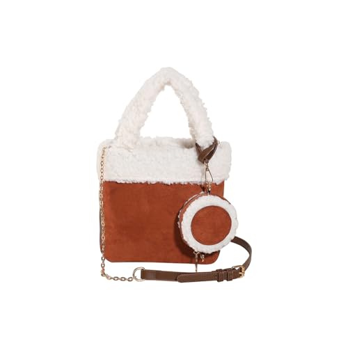 CORIOS Damen Lammwolle Schultertasche Plüsch Handtasche Klein Tragetasche Wildleder Tote Beutel Kunstfell Flauschige Henkeltaschen Retro Arbeit Reise Shopper Umhängetasche 2pcs Braun CORIOS Damen Lammwolle Schultertasche Plüsch Handtasche Klein Tragetasche Wildleder Tote Beutel Kunstfell Flauschige Henkeltaschen Retro Arbeit Reise Shopper Umhängetasche 2pcs Braun von CORIOS
