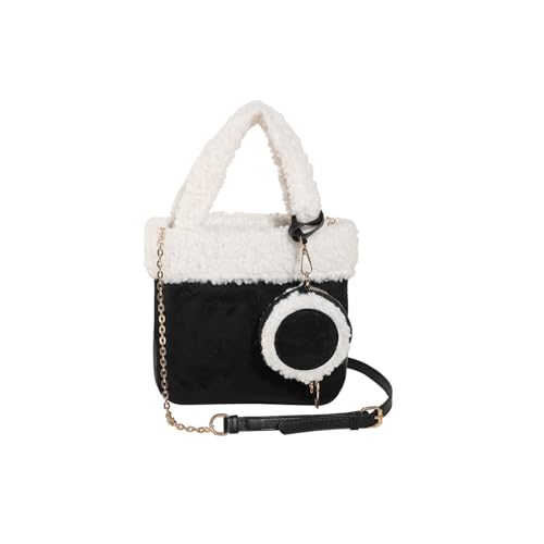 CORIOS Damen Lammwolle Schultertasche Plüsch Handtasche Klein Tragetasche Wildleder Tote Beutel Kunstfell Flauschige Henkeltaschen Retro Arbeit Reise Shopper Umhängetasche 2pcs Schwarz CORIOS Damen Lammwolle Schultertasche Plüsch Handtasche Klein Tragetasche Wildleder Tote Beutel Kunstfell Flauschige Henkeltaschen Retro Arbeit Reise Shopper Umhängetasche 2pcs Schwarz von CORIOS