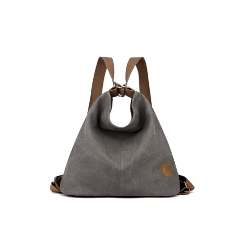 CORIOS Damen Rucksack Große Kapazität Schultasche Casual Handtasche Vintage Tragetasche Schultertasche Multifunktionale Tote Beutel Schulranzen für Reise Arbeit Büro Grau CORIOS Damen Rucksack Große Kapazität Schultasche Casual Handtasche Vintage Tragetasche Schultertasche Multifunktionale Tote Beutel Schulranzen für Reise Arbeit Büro Grau von CORIOS
