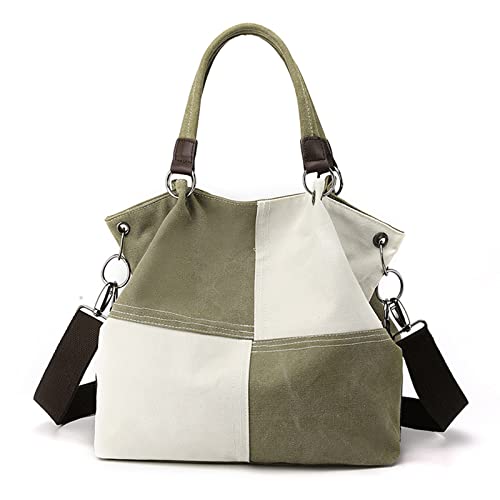 CORIOS Damen Schultertasche Canvas Handtasche Große Kapazität Umhängetasche Casual Tragetasche Multifunktionale Tote Beutel Henkeltaschen für Schule Arbeit Reise Shopper Grün CORIOS Damen Schultertasche Canvas Handtasche Große Kapazität Umhängetasche Casual Tragetasche Multifunktionale Tote Beutel Henkeltaschen für Schule Arbeit Reise Shopper Grün von CORIOS
