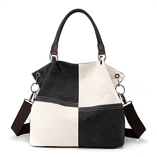 CORIOS Damen Schultertasche Canvas Handtasche Große Kapazität Umhängetasche Casual Tragetasche Multifunktionale Tote Beutel Henkeltaschen für Schule Arbeit Reise Shopper Schwarz CORIOS Damen Schultertasche Canvas Handtasche Große Kapazität Umhängetasche Casual Tragetasche Multifunktionale Tote Beutel Henkeltaschen für Schule Arbeit Reise Shopper Schwarz von CORIOS