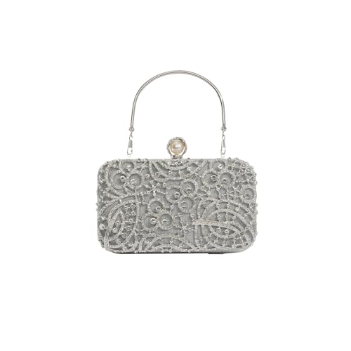 CORIOS Damen Strass Abendtasche Pailletten Clutch Glitter Kristall Handtasche Klein Tasche Elegant Diamant Schultertasche Glänzend Umhängetasche Silber CORIOS Damen Strass Abendtasche Pailletten Clutch Glitter Kristall Handtasche Klein Tasche Elegant Diamant Schultertasche Glänzend Umhängetasche Silber von CORIOS
