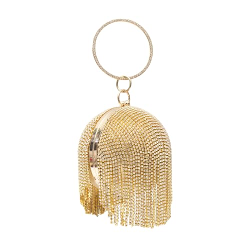 CORIOS Damen Strass Abendtasche Runde Kugel Clutch Tasche Diamant Schultertasche Elegant Klein Tasche Abnehmbarer Kette Handtasche Funkelnd Umhängetasche für Abendparty Hochzeit Tanzparty Gold CORIOS Damen Strass Abendtasche Runde Kugel Clutch Tasche Diamant Schultertasche Elegant Klein Tasche Abnehmbarer Kette Handtasche Funkelnd Umhängetasche für Abendparty Hochzeit Tanzparty Gold von CORIOS