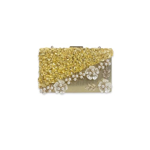 CORIOS Damen Strass Clutch Tasche Blume Abendtasche Shiny Diamant Handtasche Perlen Klein Tasche Hochzeit Brautbörse Kette Schultertasche Elegante Geldbörse Portemonnaie Tasche Gold CORIOS Damen Strass Clutch Tasche Blume Abendtasche Shiny Diamant Handtasche Perlen Klein Tasche Hochzeit Brautbörse Kette Schultertasche Elegante Geldbörse Portemonnaie Tasche Gold von CORIOS
