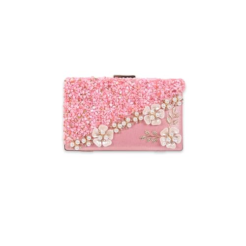 CORIOS Damen Strass Clutch Tasche Blume Abendtasche Shiny Diamant Handtasche Perlen Klein Tasche Hochzeit Brautbörse Kette Schultertasche Elegante Geldbörse Portemonnaie Tasche Rosa CORIOS Damen Strass Clutch Tasche Blume Abendtasche Shiny Diamant Handtasche Perlen Klein Tasche Hochzeit Brautbörse Kette Schultertasche Elegante Geldbörse Portemonnaie Tasche Rosa von CORIOS
