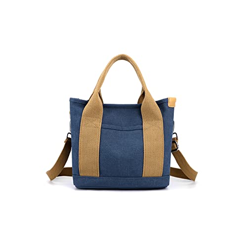 CORIOS Damen Umhängetasche Canvas Handtasche Schultertasche Kleine Kapazität Henkeltaschen Casual Tragetasche Multifunktionale Tote Beutel für Schule Shopper Arbeit Reise Dunkelblau CORIOS Damen Umhängetasche Canvas Handtasche Schultertasche Kleine Kapazität Henkeltaschen Casual Tragetasche Multifunktionale Tote Beutel für Schule Shopper Arbeit Reise Dunkelblau von CORIOS