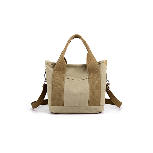 CORIOS Damen Umhängetasche Canvas Handtasche Schultertasche Kleine Kapazität Henkeltaschen Casual Tragetasche Multifunktionale Tote Beutel für Schule Shopper Arbeit Reise Khaki CORIOS Damen Umhängetasche Canvas Handtasche Schultertasche Kleine Kapazität Henkeltaschen Casual Tragetasche Multifunktionale Tote Beutel für Schule Shopper Arbeit Reise Khaki von CORIOS
