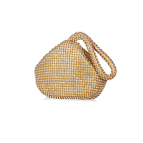 CORIOS Dreieckige Abendtasche Damen Unterarmtasche Shiny Strass Handtasche Diamant Clutch Bag Klein Tasche Schultertasche Glitzer Umhängetasche für Hochzeit Bankett-Party Abschlussball Gold CORIOS Dreieckige Abendtasche Damen Unterarmtasche Shiny Strass Handtasche Diamant Clutch Bag Klein Tasche Schultertasche Glitzer Umhängetasche für Hochzeit Bankett-Party Abschlussball Gold von CORIOS