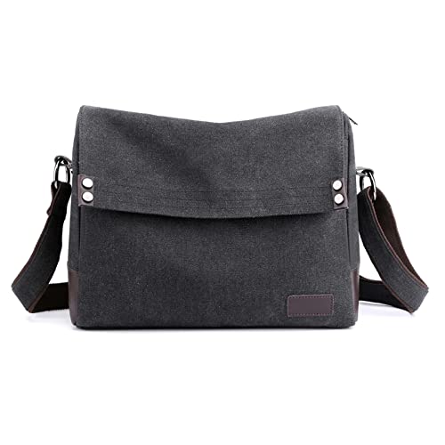 CORIOS Herren Umhängetaschen Canvas Schultertasche Laptoptasche für 13.3 Zoll Notebook Lehrertasche Groß Kuriertasche Schulterhandtasche für Schule Freizeit Reise Business Schwarz CORIOS Herren Umhängetaschen Canvas Schultertasche Laptoptasche für 13.3 Zoll Notebook Lehrertasche Groß Kuriertasche Schulterhandtasche für Schule Freizeit Reise Business Schwarz von CORIOS
