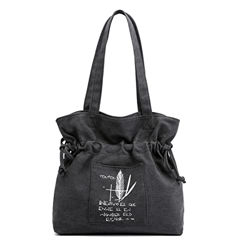 CORIOS Mode Damen Handtasche Henkeltaschen Canvas Tasche Casual Schultertasche Henkeltasche Multifunktionale Tragetasche für Schule Arbeit Reise Shopper Schwarz CORIOS Mode Damen Handtasche Henkeltaschen Canvas Tasche Casual Schultertasche Henkeltasche Multifunktionale Tragetasche für Schule Arbeit Reise Shopper Schwarz von CORIOS