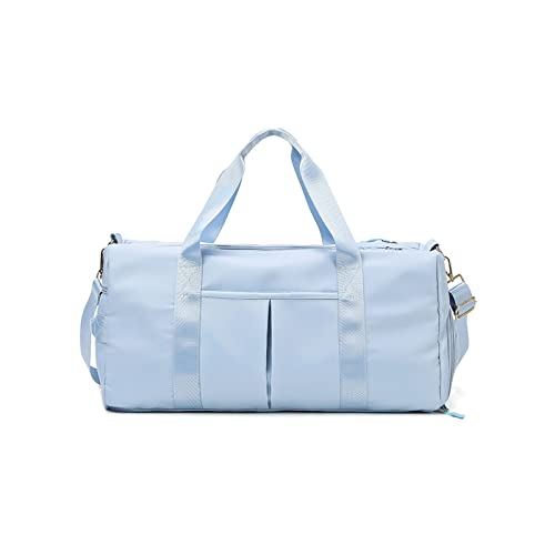 CORIOS Nylon Reisetaschen Duffle Bag Sporttasche Fitnesstasche Schwimmtasche für Herren/Damen Weekender Übernachtung Tasche Trainingstasche Kabinenreisetasche Handgepäck mit Schuhfach Hellblau von CORIOS