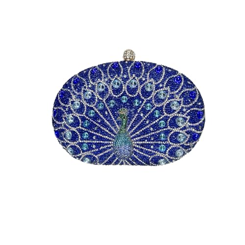 CORIOS Pfau Abendtasche für Damen Shiny Strass Clutch Tasche Diamant Clutch Tasche Kette Schultertasche Klein Tasche Elegante Luxus Abschlussball Hochzeit Bankett-Party Umhängetasche Blau CORIOS Pfau Abendtasche für Damen Shiny Strass Clutch Tasche Diamant Clutch Tasche Kette Schultertasche Klein Tasche Elegante Luxus Abschlussball Hochzeit Bankett-Party Umhängetasche Blau von CORIOS