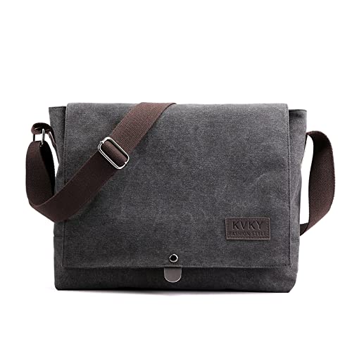 CORIOS Retro Herren Schultertasche Canvas Henkeltaschen Umhängetaschen Casual Bürotaschen Groß Kuriertasche Handtasche für Reise Schule Hochschule Arbeit Outdoor Schwarz CORIOS Retro Herren Schultertasche Canvas Henkeltaschen Umhängetaschen Casual Bürotaschen Groß Kuriertasche Handtasche für Reise Schule Hochschule Arbeit Outdoor Schwarz von CORIOS