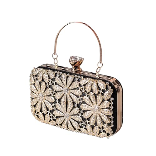 CORIOS Strass Blume Clutch Damen Diamant Abendtasche Glitter Kristall Handtasche Elegant Schultertasche Klein Tasche Glänzend Umhängetasche für Geburtstag Cocktailparty Tanzparty Abendparty Schwarz CORIOS Strass Blume Clutch Damen Diamant Abendtasche Glitter Kristall Handtasche Elegant Schultertasche Klein Tasche Glänzend Umhängetasche für Geburtstag Cocktailparty Tanzparty Abendparty Schwarz von CORIOS