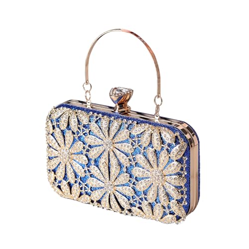 CORIOS Strass Blume Clutch Damen Diamant Abendtasche Glitter Kristall Handtasche Elegant Schultertasche Klein Tasche Glänzend Umhängetasche für Geburtstag Cocktailparty Tanzparty Abendparty Blau CORIOS Strass Blume Clutch Damen Diamant Abendtasche Glitter Kristall Handtasche Elegant Schultertasche Klein Tasche Glänzend Umhängetasche für Geburtstag Cocktailparty Tanzparty Abendparty Blau von CORIOS