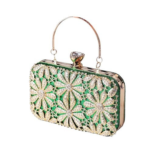 CORIOS Strass Blume Clutch Damen Diamant Abendtasche Glitter Kristall Handtasche Elegant Schultertasche Klein Tasche Glänzend Umhängetasche für Geburtstag Cocktailparty Tanzparty Abendparty Grün CORIOS Strass Blume Clutch Damen Diamant Abendtasche Glitter Kristall Handtasche Elegant Schultertasche Klein Tasche Glänzend Umhängetasche für Geburtstag Cocktailparty Tanzparty Abendparty Grün von CORIOS