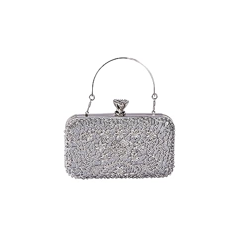 CORIOS Strass Clutch Damen Diamant Abendtasche Glitter Kristall Handtasche Elegant Schultertasche Klein Tasche Glänzend Umhängetasche für Geburtstag Cocktailparty Tanzparty Abendparty Silber CORIOS Strass Clutch Damen Diamant Abendtasche Glitter Kristall Handtasche Elegant Schultertasche Klein Tasche Glänzend Umhängetasche für Geburtstag Cocktailparty Tanzparty Abendparty Silber von CORIOS
