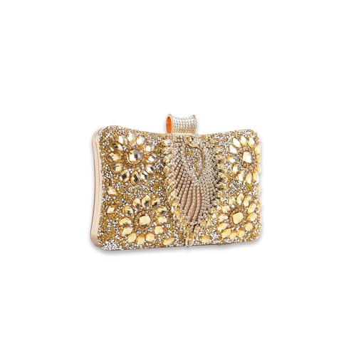 CORIOS Strass Clutch für Damen Shiny Abendtasche Diamant Clutch Tasche Kette Schultertasche Klein Tasche Elegante Umhängetasche für Abschlussball Hochzeit Bankett-Party Gold CORIOS Strass Clutch für Damen Shiny Abendtasche Diamant Clutch Tasche Kette Schultertasche Klein Tasche Elegante Umhängetasche für Abschlussball Hochzeit Bankett-Party Gold von CORIOS