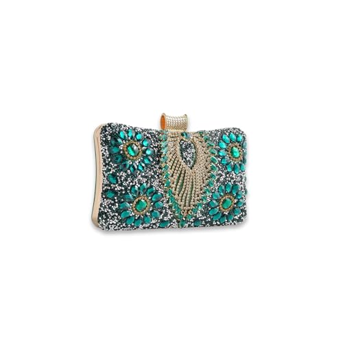 CORIOS Strass Clutch für Damen Shiny Abendtasche Diamant Clutch Tasche Kette Schultertasche Klein Tasche Elegante Umhängetasche für Abschlussball Hochzeit Bankett-Party Grün CORIOS Strass Clutch für Damen Shiny Abendtasche Diamant Clutch Tasche Kette Schultertasche Klein Tasche Elegante Umhängetasche für Abschlussball Hochzeit Bankett-Party Grün von CORIOS