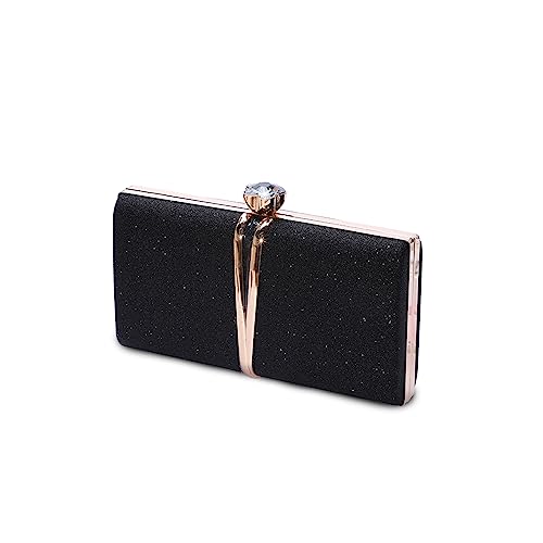 CORIOS Strass Clutch für Damen Shiny Pailletten Abendtasche Diamant Clutch Tasche Klein Tasche Elegante Umhängetasche Kette Schultertasche für Hochzeit Bankett-Party Abschlussball Schwarz von CORIOS