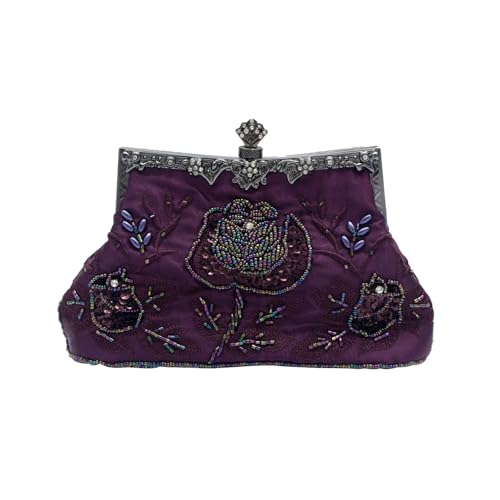 CORIOS Vintage 1920s Abendtasche Floral Clutch Tasche Damen Handgemachte Perle Handtasche Elegante Schultertasche Kette Umhängetasche Klein Tasche Hochzeit Bankett-Party Abschlussball Tasche Lila CORIOS Vintage 1920s Abendtasche Floral Clutch Tasche Damen Handgemachte Perle Handtasche Elegante Schultertasche Kette Umhängetasche Klein Tasche Hochzeit Bankett-Party Abschlussball Tasche Lila von CORIOS
