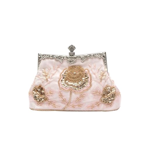 CORIOS Vintage 1920s Abendtasche Floral Clutch Tasche Damen Handgemachte Perle Handtasche Elegante Schultertasche Kette Umhängetasche Klein Tasche Hochzeit Bankett-Party Tasche Champagner CORIOS Vintage 1920s Abendtasche Floral Clutch Tasche Damen Handgemachte Perle Handtasche Elegante Schultertasche Kette Umhängetasche Klein Tasche Hochzeit Bankett-Party Tasche Champagner von CORIOS