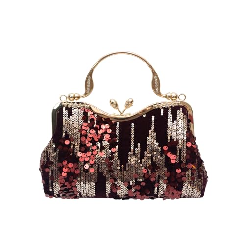 CORIOS Vintage 1920s Pailletten Abendtasche Damen Samt Clutch Tasche Hochzeit Brautbörse Handtasche Elegante Diamant Schultertasche Glänzend Strass Portemonnaie Tasche Kette Umhängetasche Weinrot CORIOS Vintage 1920s Pailletten Abendtasche Damen Samt Clutch Tasche Hochzeit Brautbörse Handtasche Elegante Diamant Schultertasche Glänzend Strass Portemonnaie Tasche Kette Umhängetasche Weinrot von CORIOS