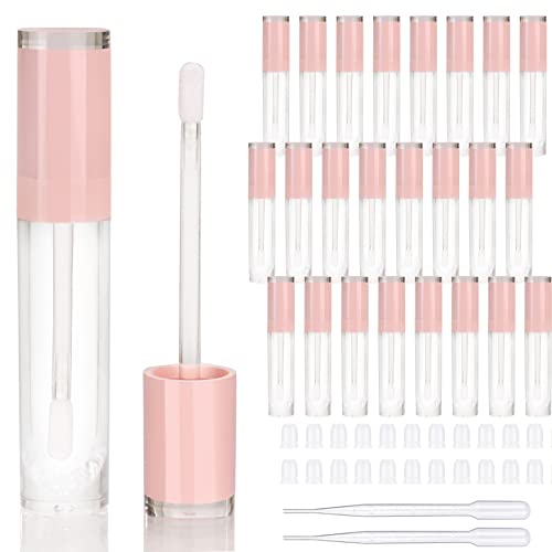 COSIDEA 26 Stück nachfüllbare leere 8 ml Lipgloss-Tuben mit klarem Zauberstab, runde rosa Lipgloss-Behälter, DIY-Kosmetikverpackung, Behälter für Großhandel COSIDEA 26 Stück nachfüllbare leere 8 ml Lipgloss-Tuben mit klarem Zauberstab, runde rosa Lipgloss-Behälter, DIY-Kosmetikverpackung, Behälter für Großhandel von COSIDEA