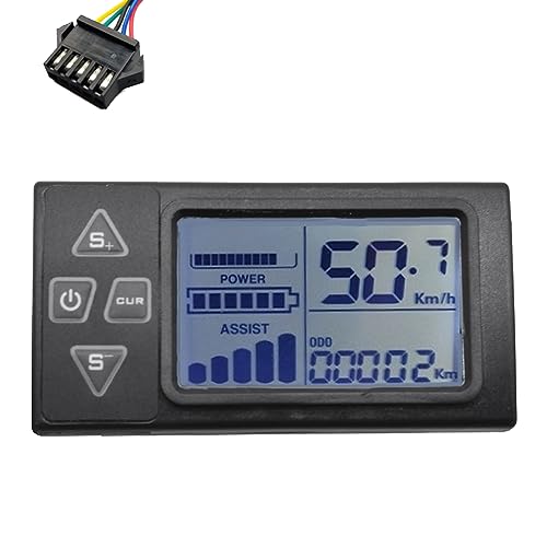 COSINE 1 Stück 24 V-60 V S861 LCD Ebike Display Dashboard schwarz für E-Bike BLDC Controller Bedienfeld (SM-Plug 5 Pin) von COSINE