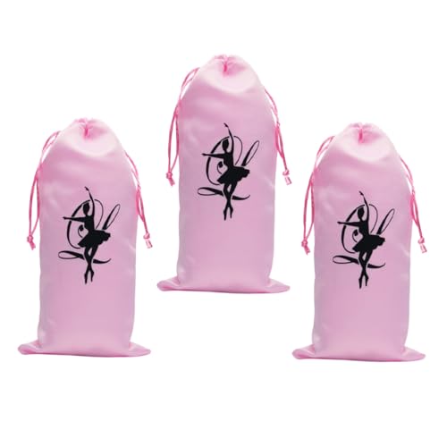 3st Aufbewahrungstasche Für Tanzschuhe Süße Balletttasche Tasche Für Ballettschuhe Beutel Für Ballettschuhe Tasche Für Ballett-Tanzschuhe Balletttasche Für Mädchen Rosa Satin- COSMEVIVI von COSMEVIVI