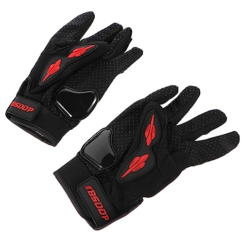 COSMEVIVI 1 Paar Atmungsaktive Fahrradhandschuhe rutschfeste Outdoor Handschuhe Rot Für Herren Und Damen Ideal Zum Radfahren Und Reiten Halbfinger Design Für Optimalen Grip von COSMEVIVI