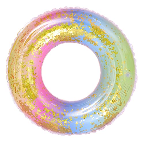 COSMEVIVI 1Stk Regenbogen-Schwimmring Schwimmbad aufblasbare Schwimmschläuche aufblasbares Spielzeug sommerferien air Matte air tack halbtransparenter Schwimmring PVC-Schwimmring Colorful von COSMEVIVI