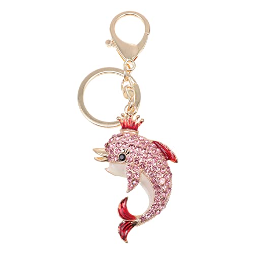 COSMEVIVI 1Stk Schlüsselanhänger car Keychain car Key Chain schlusselhalterung anahtarlık Tierdekor Delphin Handtaschenanhänger Delphin hängen kreativer Delphin-Schlüsselhalter Metall Rosa von COSMEVIVI