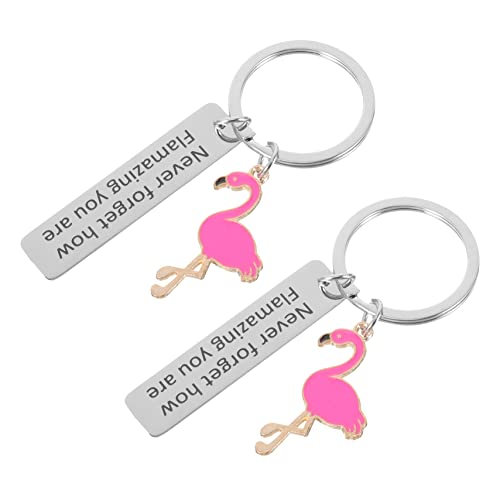 COSMEVIVI 2 Stück Flamingo Schlüsselanhänger DIY Anhänger Charms Metallanhänger Flamingo Anhänger Tasche Hängende Verzierung Schlüsselanhänger Flamingo Form Anhänger von COSMEVIVI